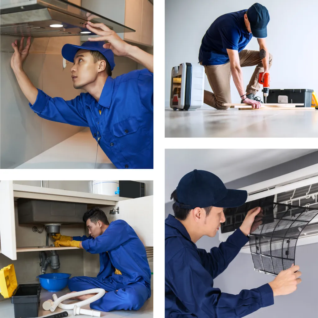 Home service professionals at work